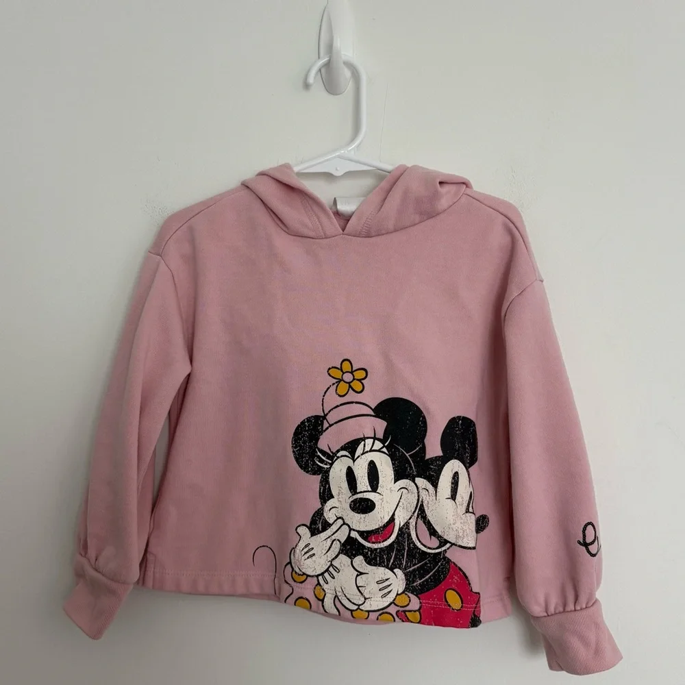 Baby Gap Disney Kids Girls Hoodie 4 Years Pink Mickey Minnie Design Cotton